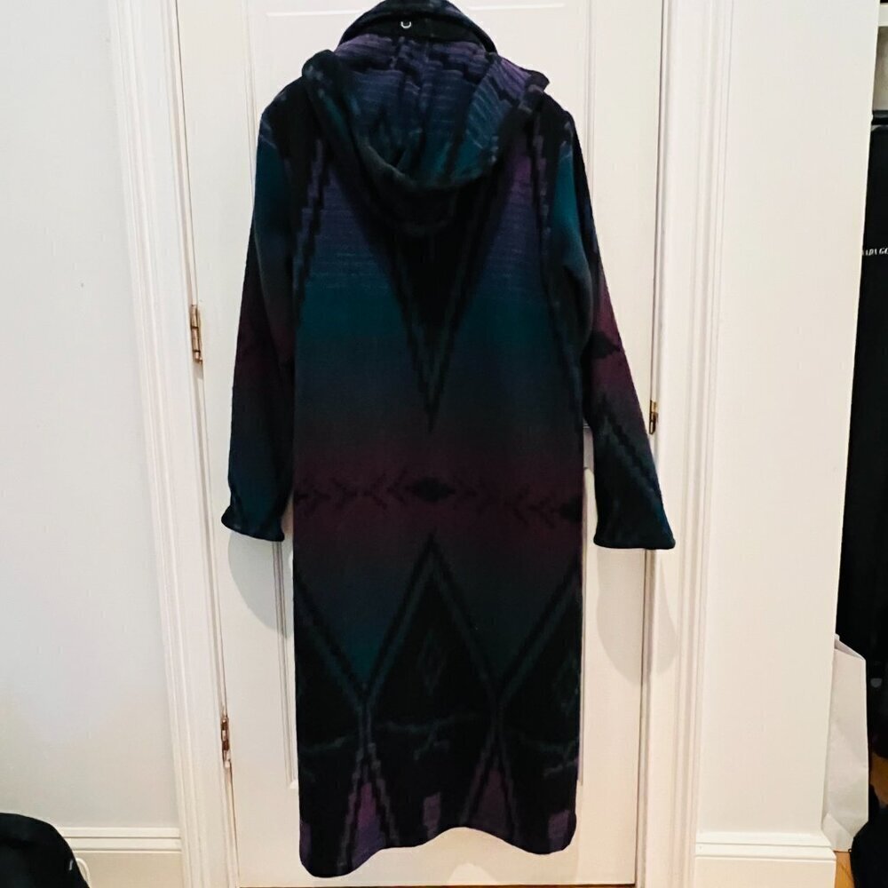 Vintage Woolrich Jacket Women's Southwest Aztec Navajo Wool Blanket Trench Coat - Picture 13 of 16